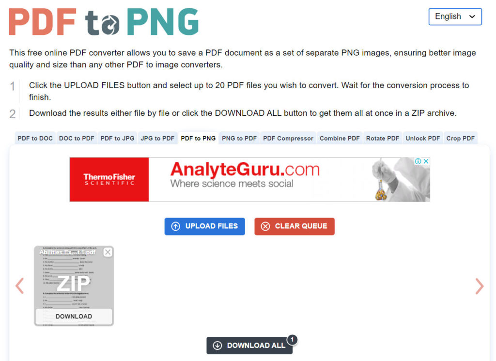 Convert the PDF to PNG format, so we can make a Goolge Slides worksheets from PDF worksheet.