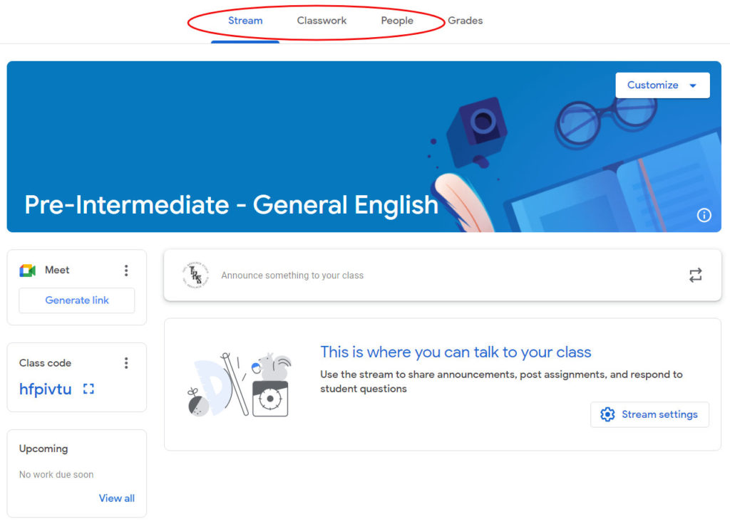 Google Classroom guide - Tabs