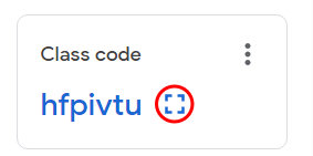 Google Classroom guide - display the class code