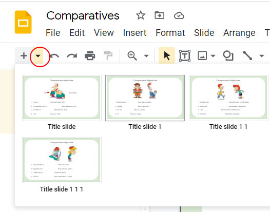 make worksheets in Google Slides