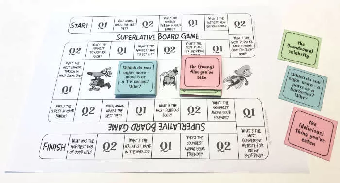 Superlative Adjective Board Game