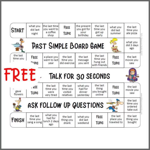 Past Simple ESL Communicative Board Game