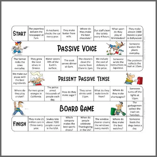 Present Passive Voice ESL Board Game