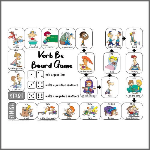Verb Be Board Game for Beginner ESL Students