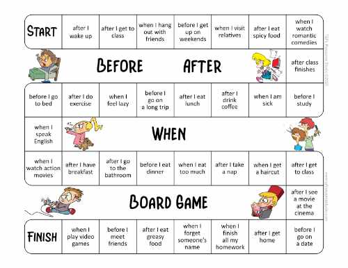 Adverbial Clauses of Time Board Game - Top 5 ESL Board Games to Make Grammar Fun