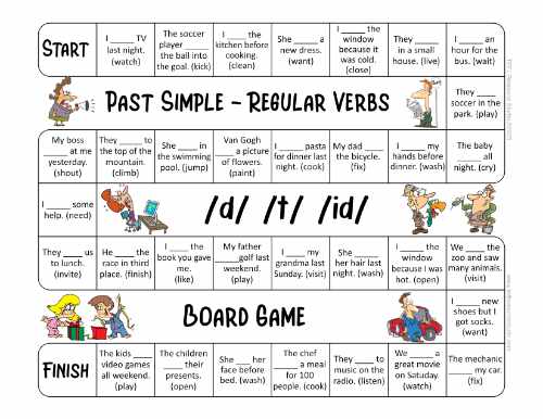 Past Simple Regular Verb ESL Board Game