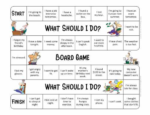 Modal Verbs of Advice ESL Board Game