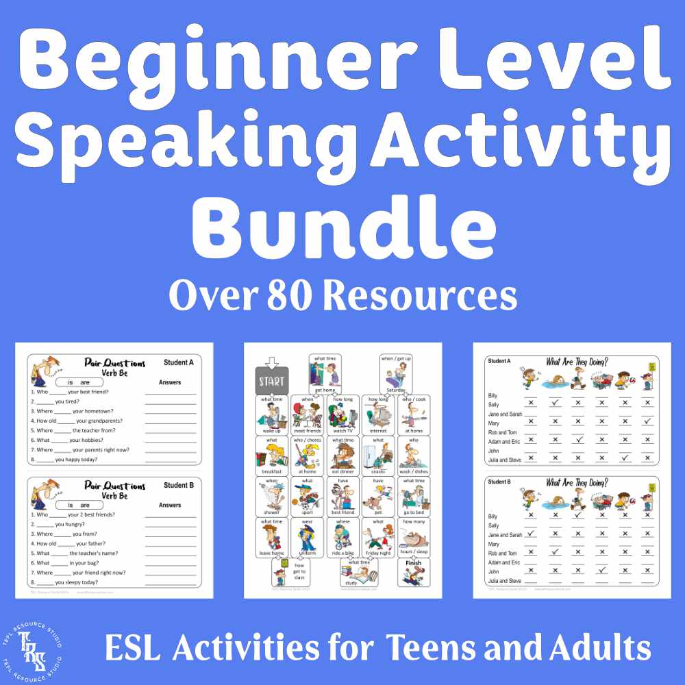 ESL Beginner Level Speaking Activity Bundle