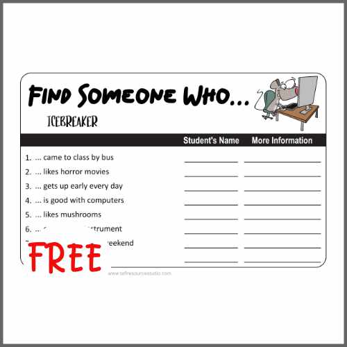 Find Someone Who - ESL Elementary Level Icebreaker for the first day of class