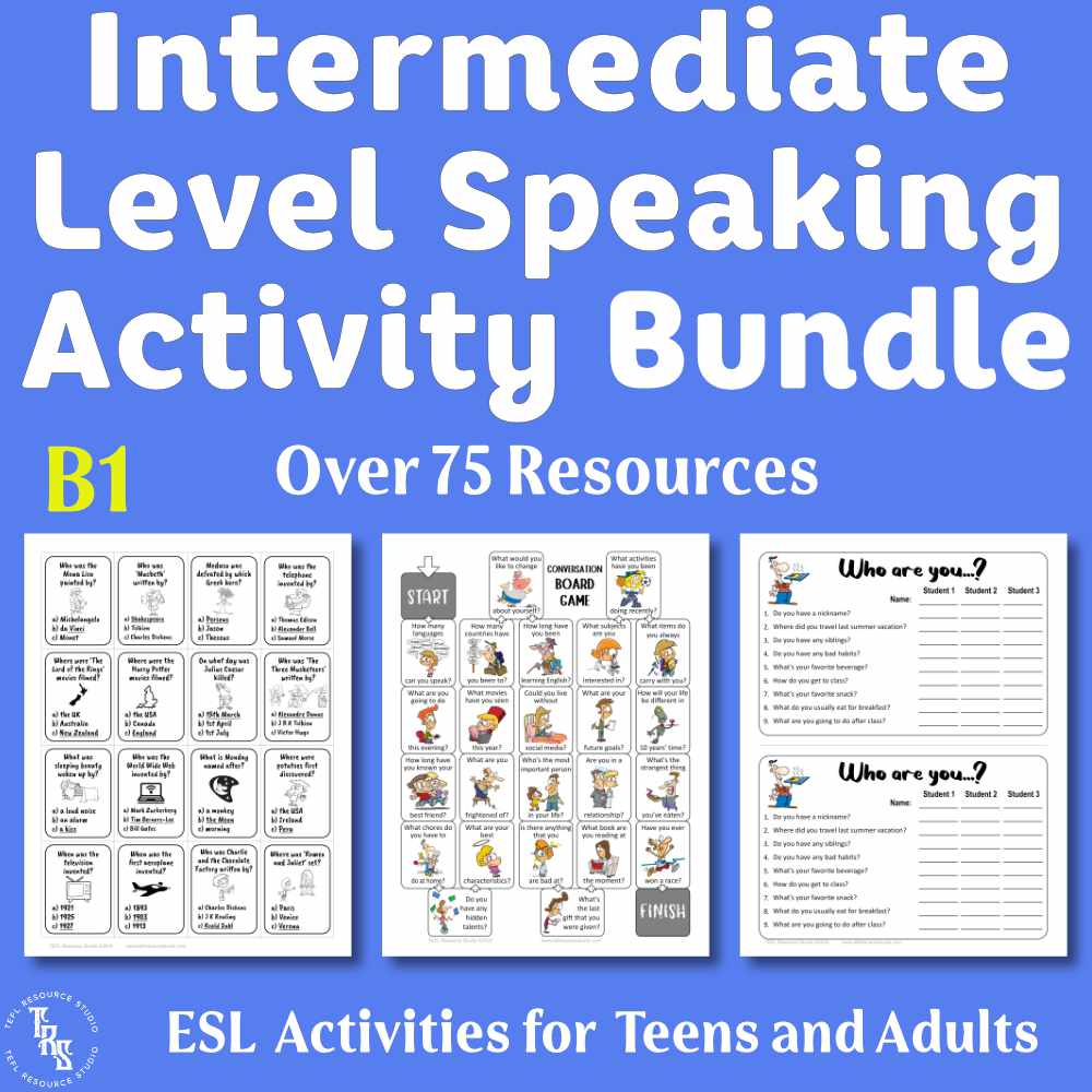 ESL Intermediate Level Speaking Activity Bundle