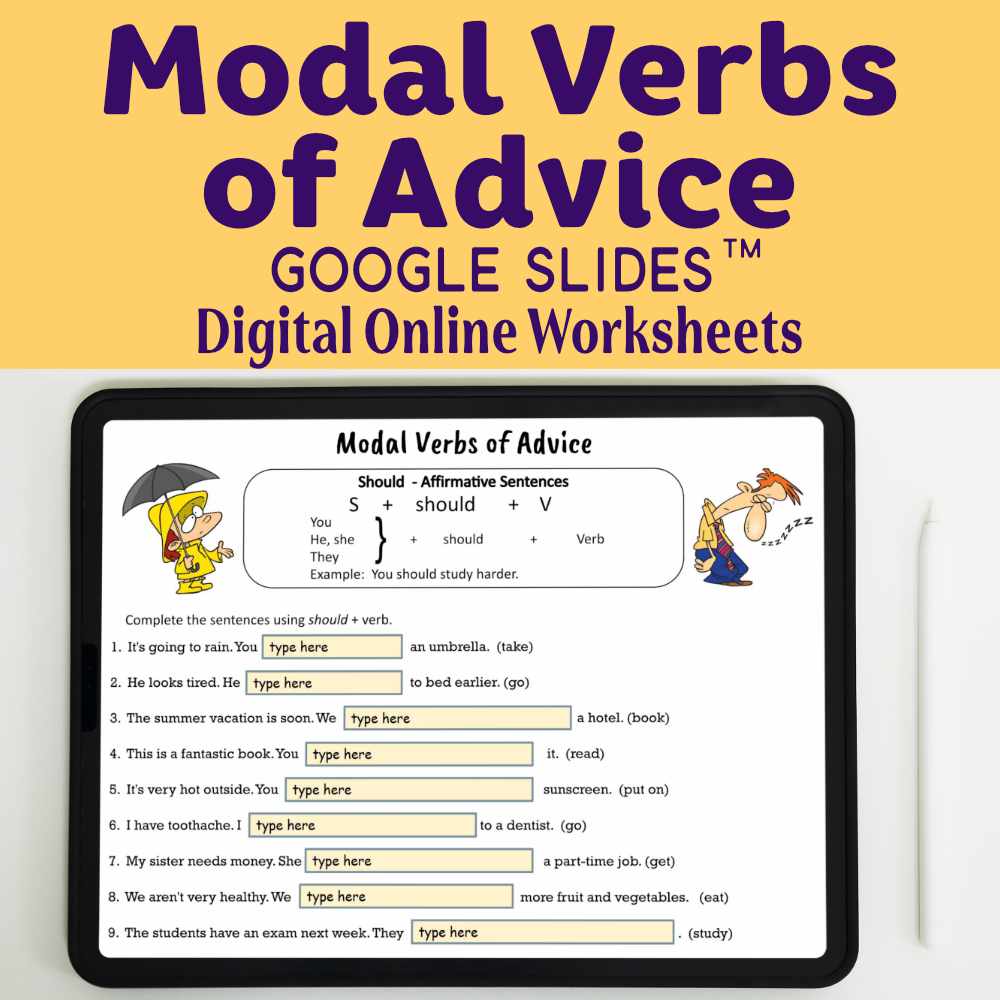 Modal Verbs of Advice ESL Digital Worksheet