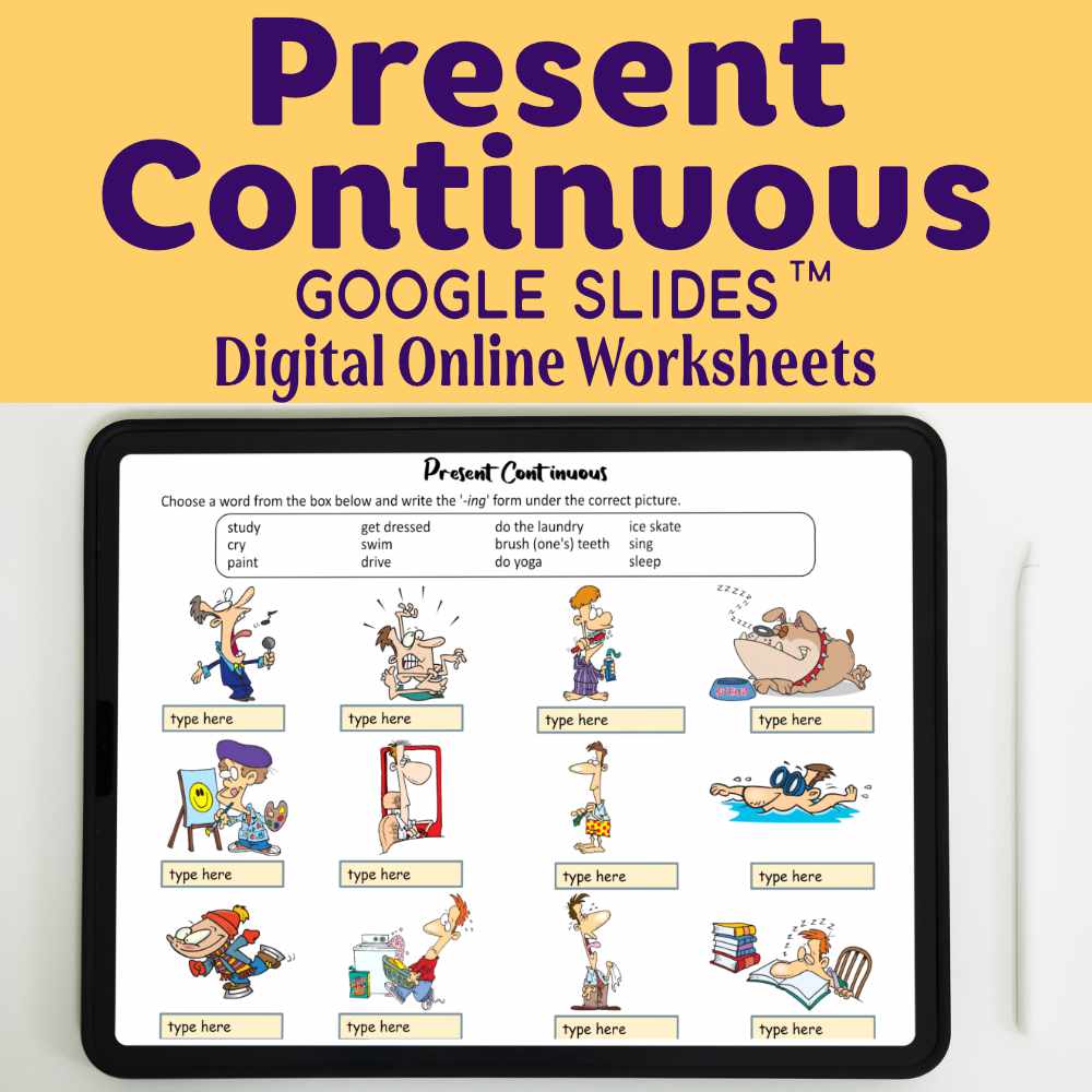 Present Continuous ESL Digital Worksheet