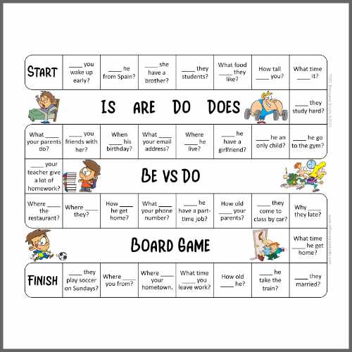 Be vs do board game ESL speaking activity
