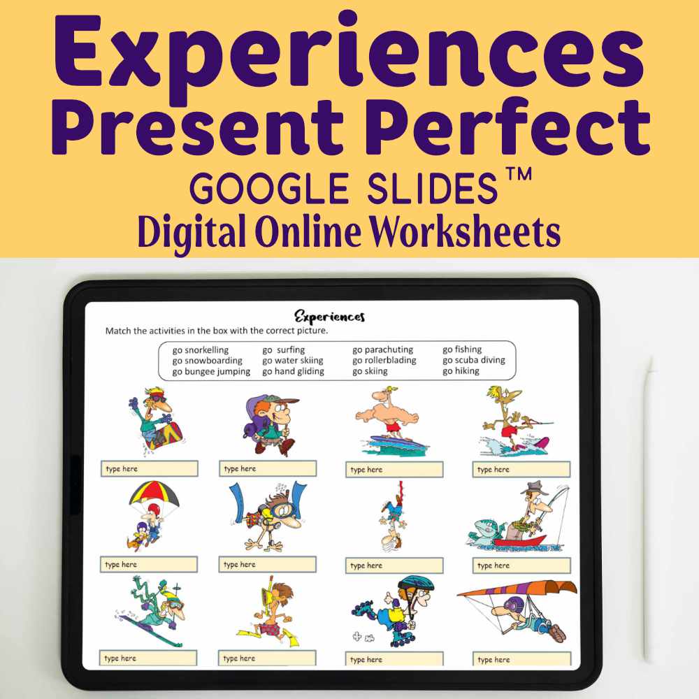 Experiences Present Perfect ESL Digital Worksheet