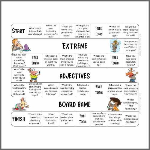 extreme adjectives board game ESL speaking Activity